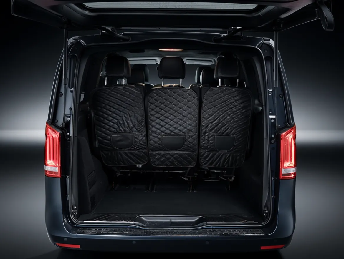 Grand coffre Mercedes EQV pour bagages VIP  transfert famille Paris aroport