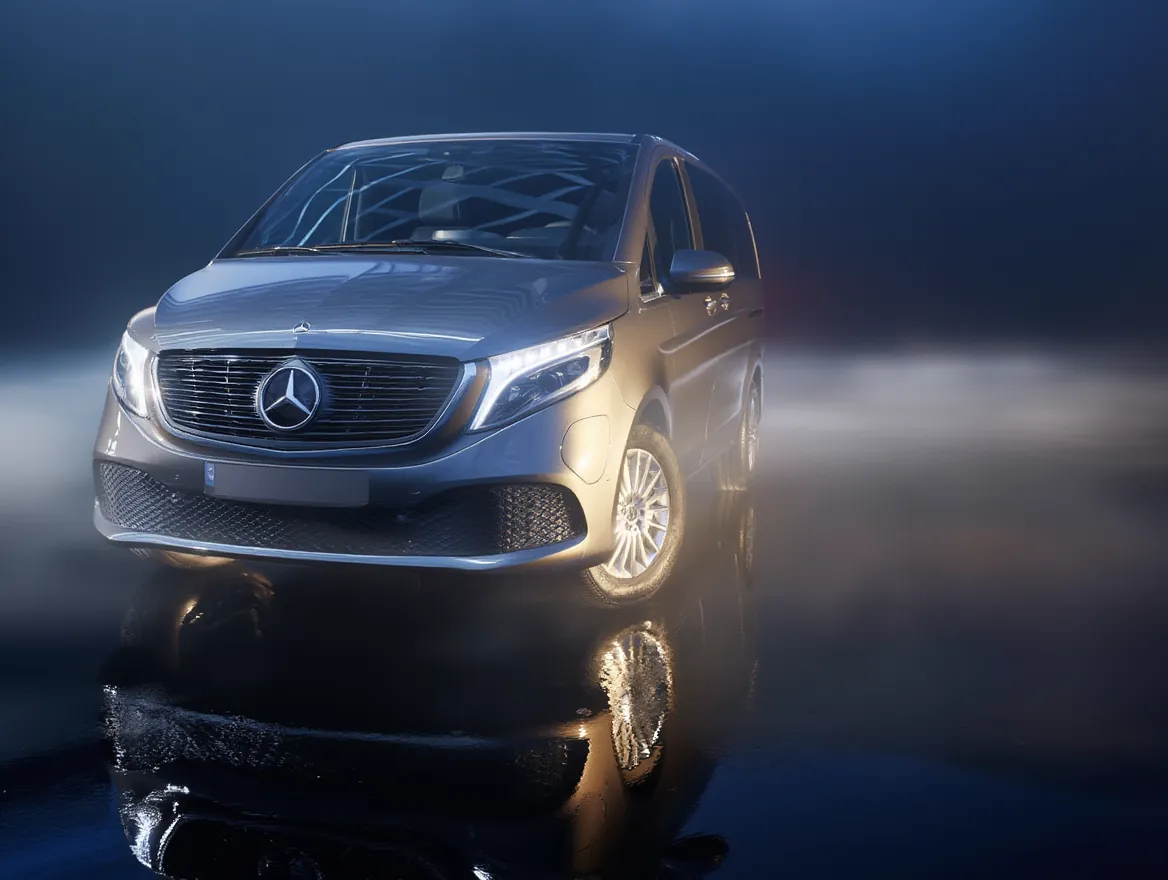 Mercedes EQV 100% lectrique face avant  VTC Mercedes EQV 7 places Paris zro mission