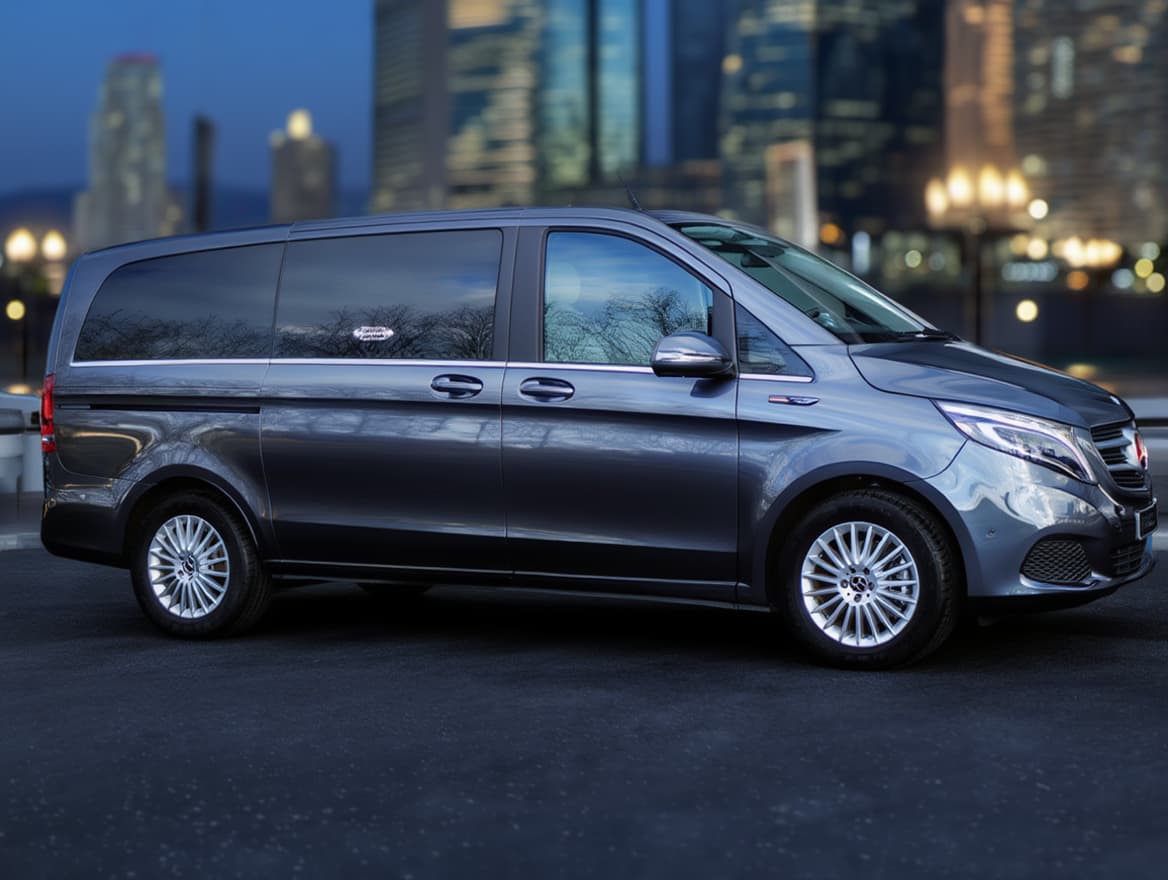 Mercedes EQV 300, profil élégant, van premium