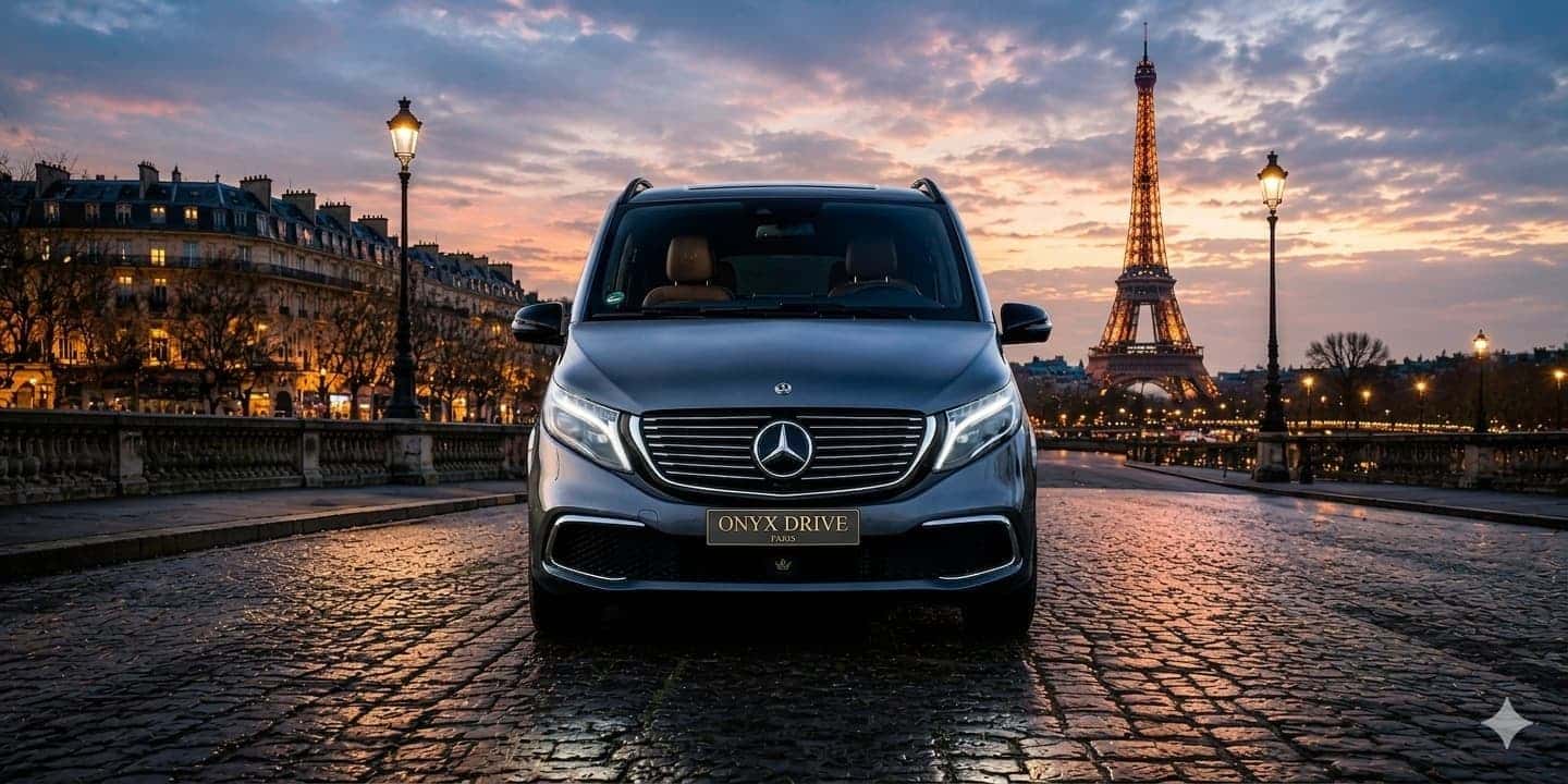 Mercedes EQV 300 Onyx Drive Paris, chauffeur privé VTC